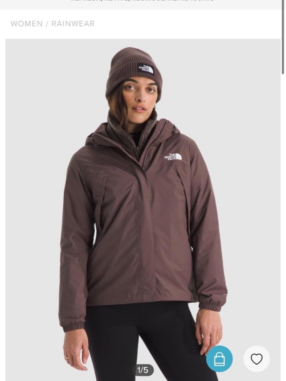 The North Face Antora Rain Jacket NWT Waterproof Hooded Brown Size M